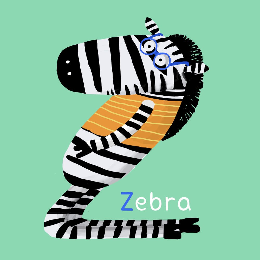 Playful Zebra Z by Carla Daly — canvas wall art