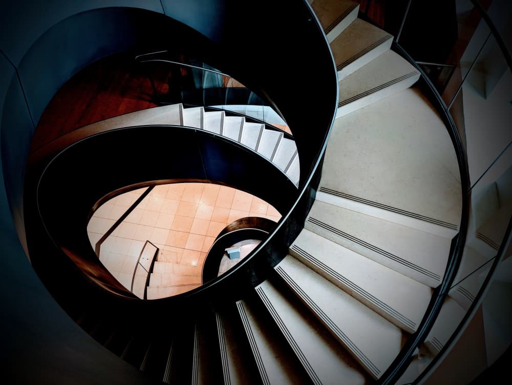Elegant Spiral Staircase by Elizabeth Allen — canvas wall art