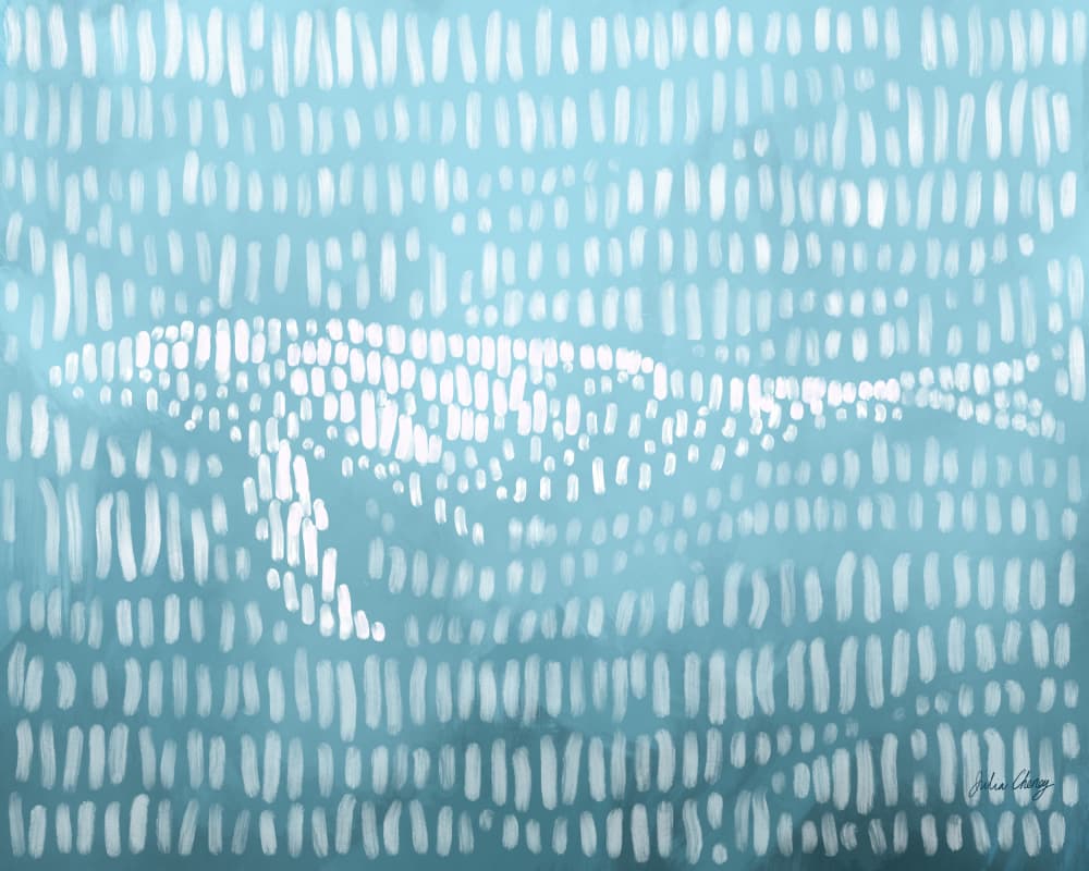 Abstract Blue Whale by Julia Cheney — canvas wall art