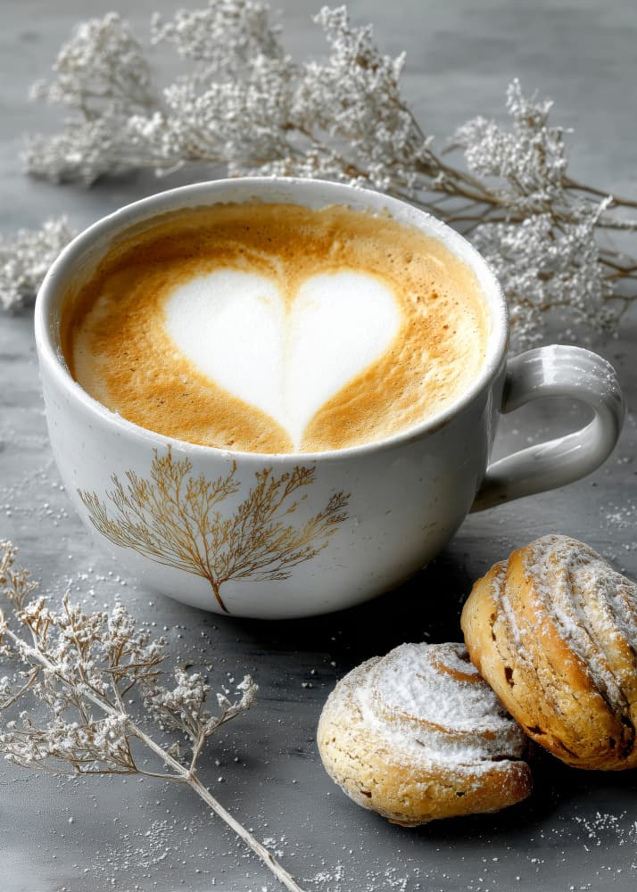 Warm Coffee Heart Breakfast by Justyna Jaszke — canvas wall art