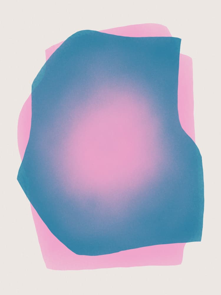 Pink Blue Soft Glow by Little Dean — canvas wall art