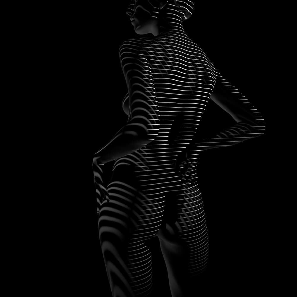 Striped Figure Study by Mountain Cloud — canvas wall art