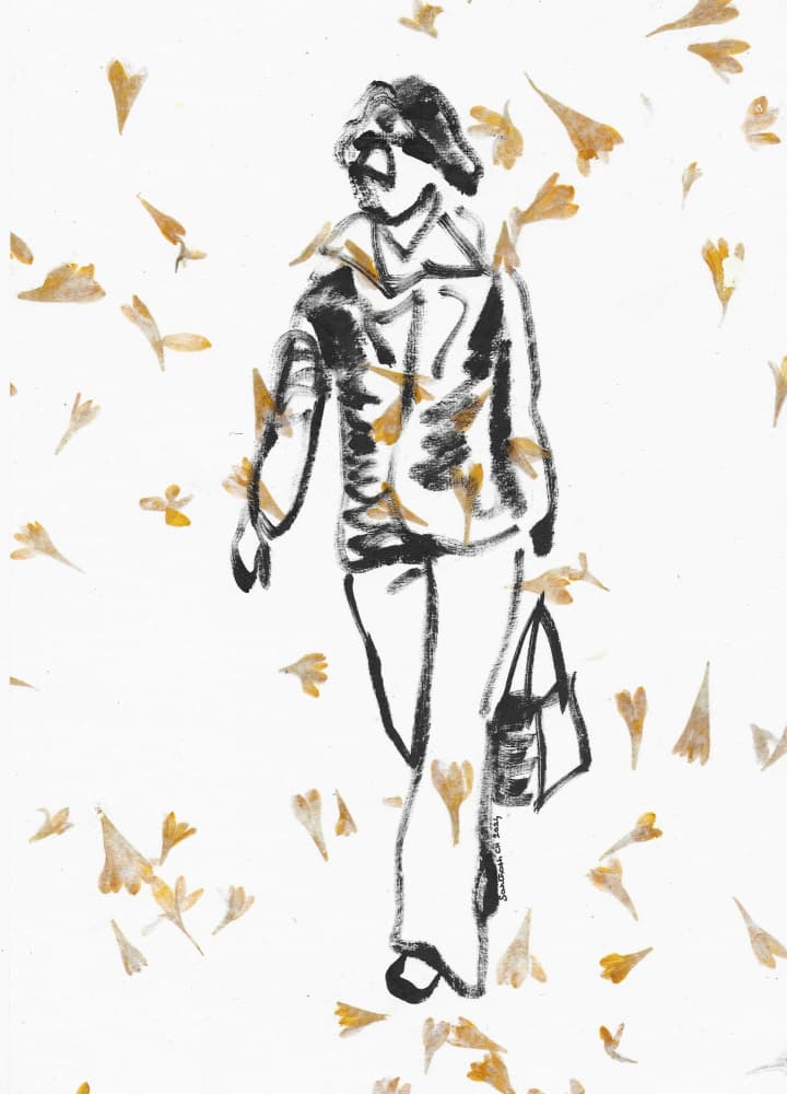 Solitary Autumn Walk by Santhosh ch — canvas wall art
