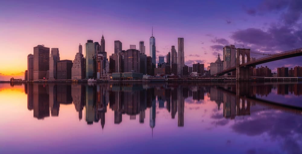 Vibrant New York City Reflections by Helena GARCIA HUERTAS — canvas wall art