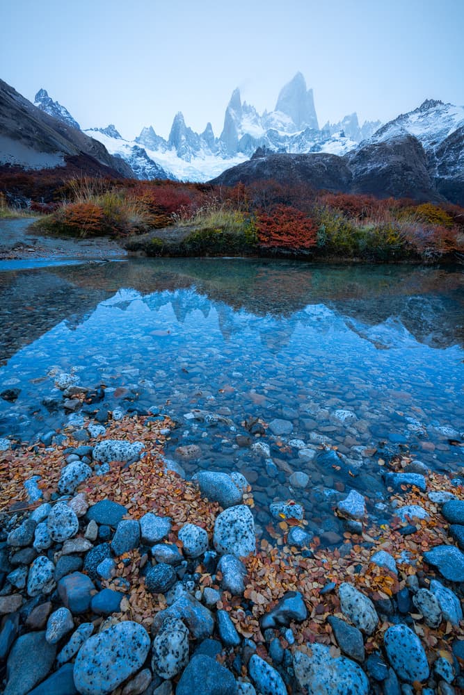 Patagonian Peaks Autumn Reflection by John Fan — canvas wall art