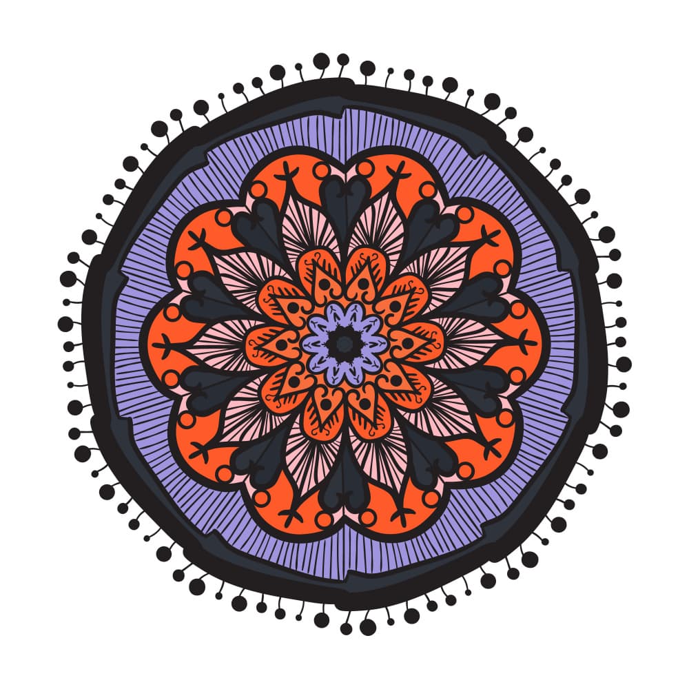 Bohemian Floral Mandala by Marika Barsrsind — canvas wall art