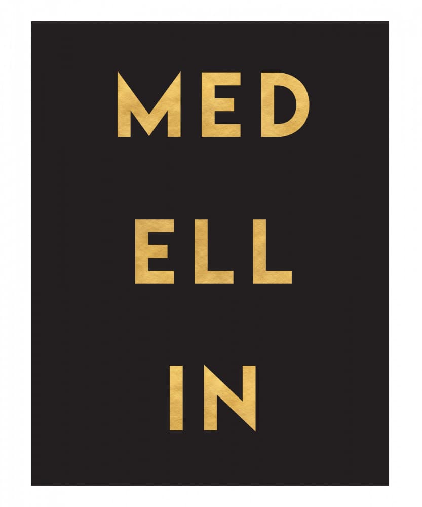 Medellin Golden Text by Emiliano Deificus — canvas wall art