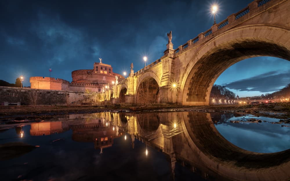 Rome Night Reflections by Juan Pablo de Miguel — canvas wall art