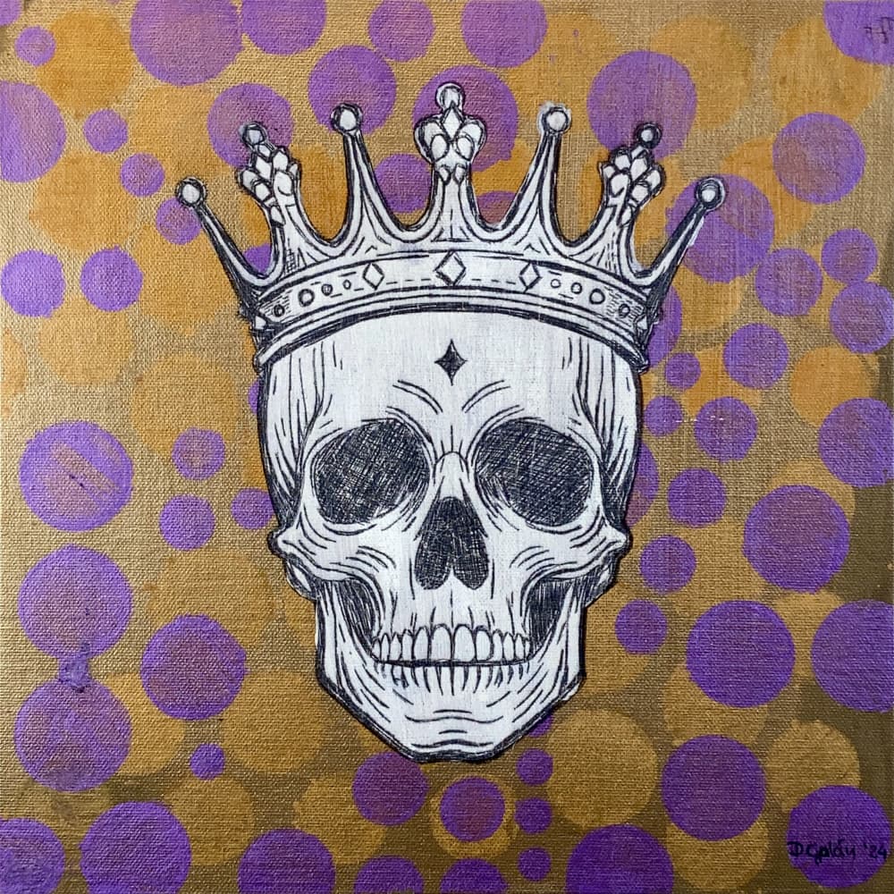 Royal Crowned Skull by David Galan — canvas wall art