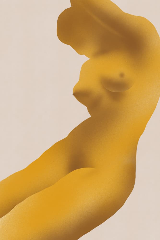 Elegant Golden Female Form by Little Dean — canvas wall art
