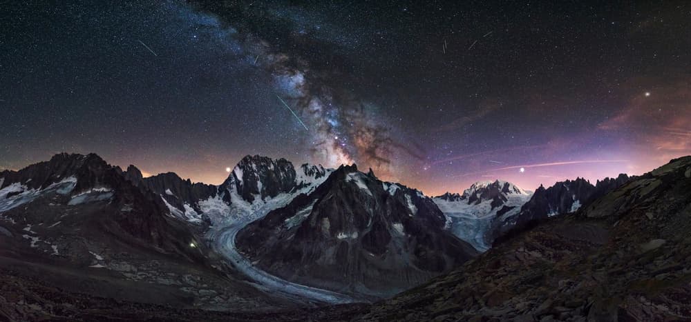 Milky Way Glacier Peaks by Álvaro Pérez & Jose M. Pérez. Brothers — canvas wall art