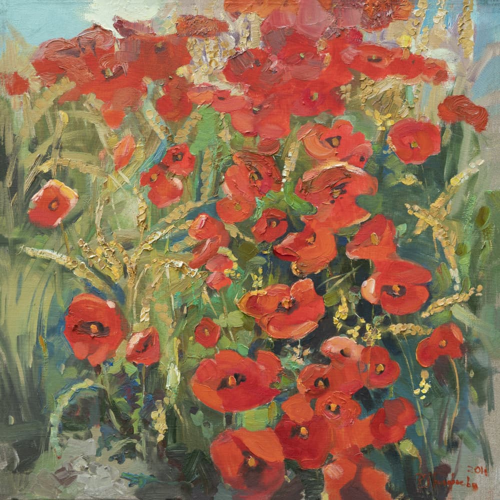 Summer Poppy Field by Anastasiia Grygorieva — canvas wall art