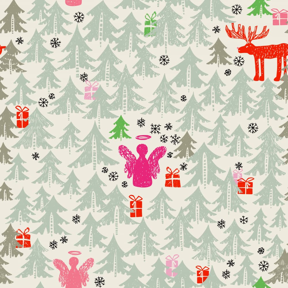 Whimsical Christmas Woodland by Annick — canvas wall art