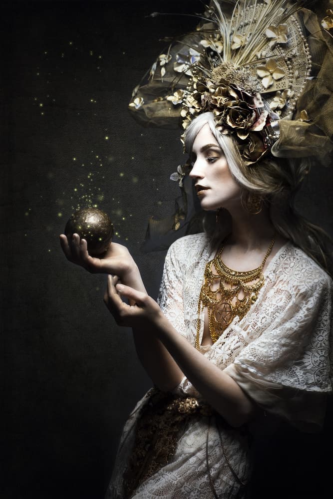 Golden Orb Goddess by Siegart — canvas wall art