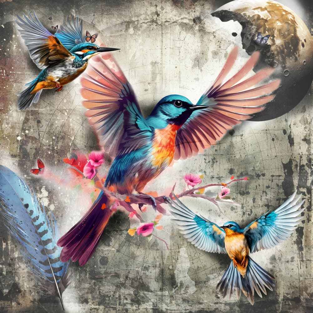 Vibrant Kingfisher Dream by Rafal Kulik — canvas wall art