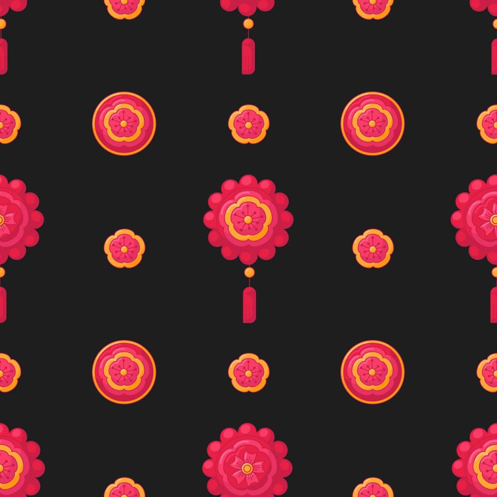 Festive Asian Blossoms by Marika Barsrsind — canvas wall art