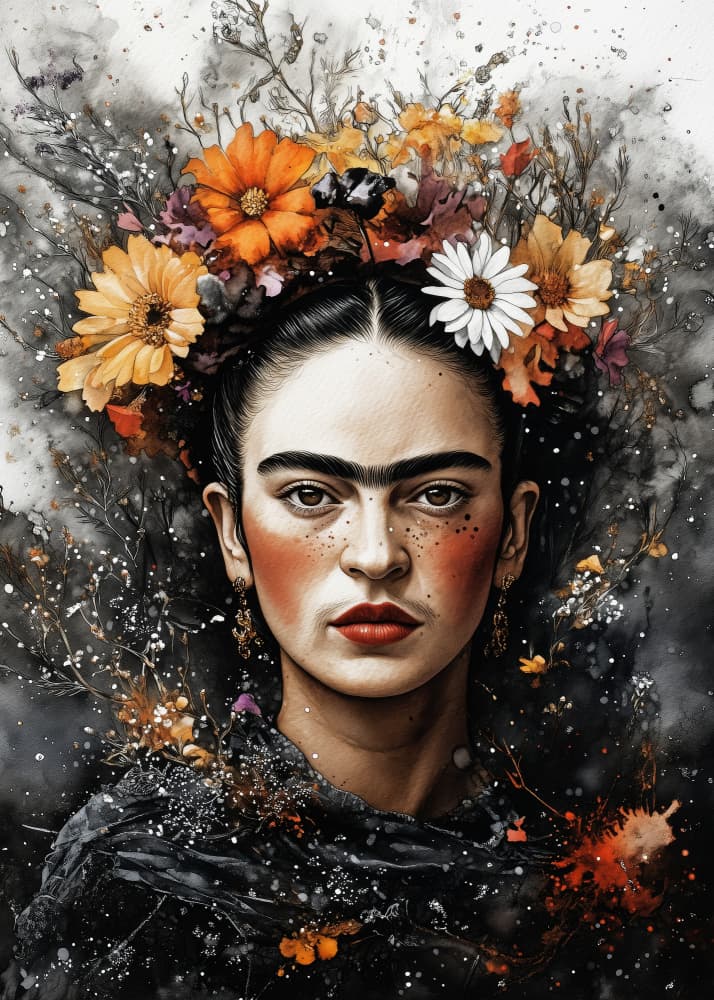 Floral Crown Portrait by Justyna Jaszke — canvas wall art