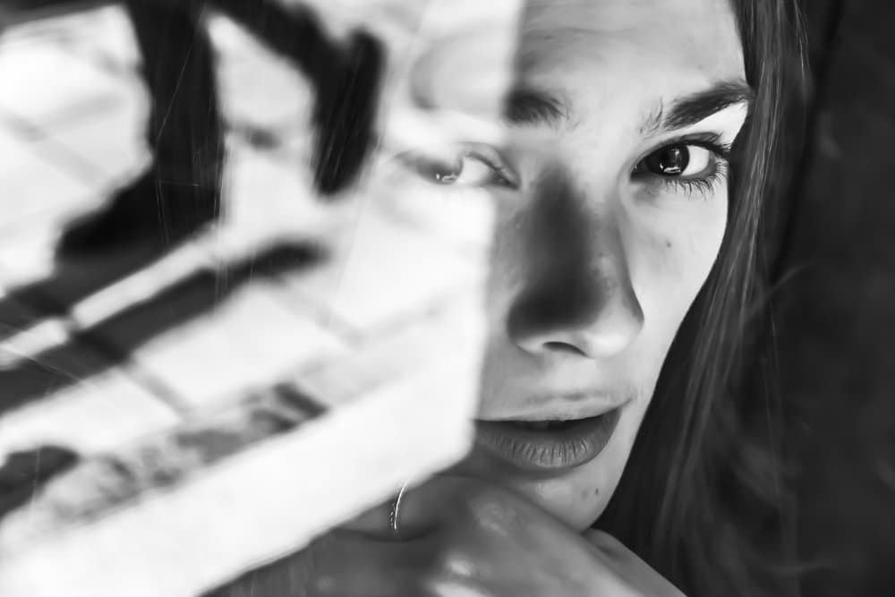 Mysterious Reflective Gaze by Evelin Dobrev — canvas wall art