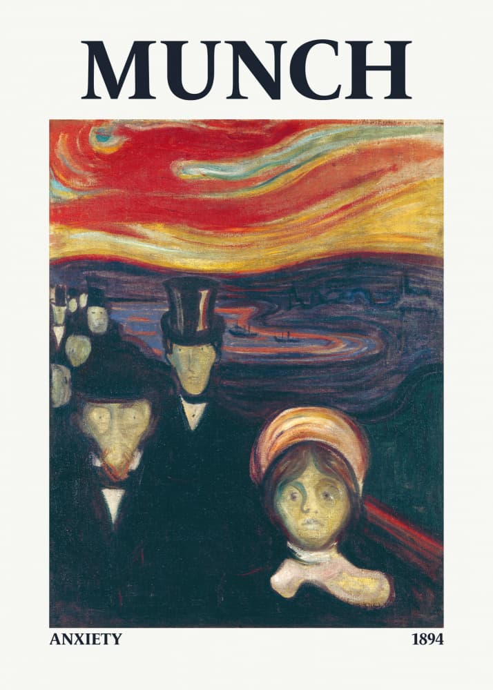 Anxiety by Edvard Munch — canvas wall art