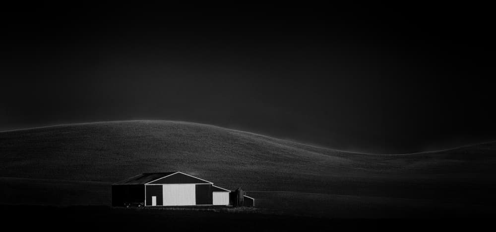 Lonely Barn Landscape by NanZ — canvas wall art