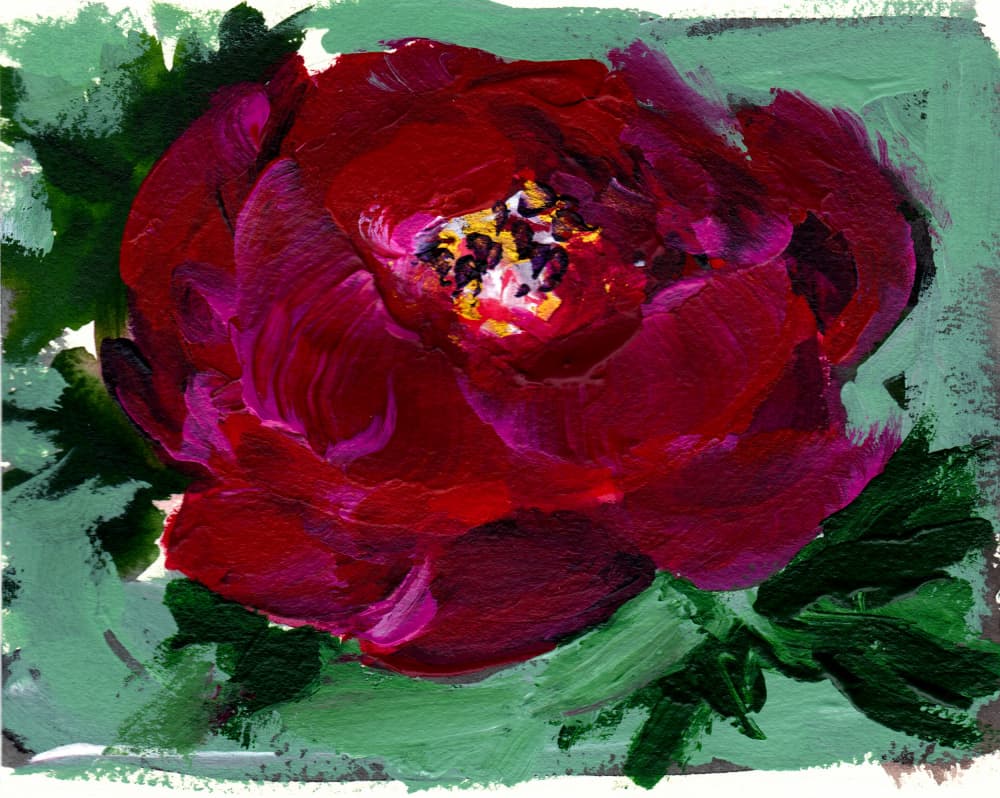 Vibrant Red Bloom by Christine Lindstrom — canvas wall art