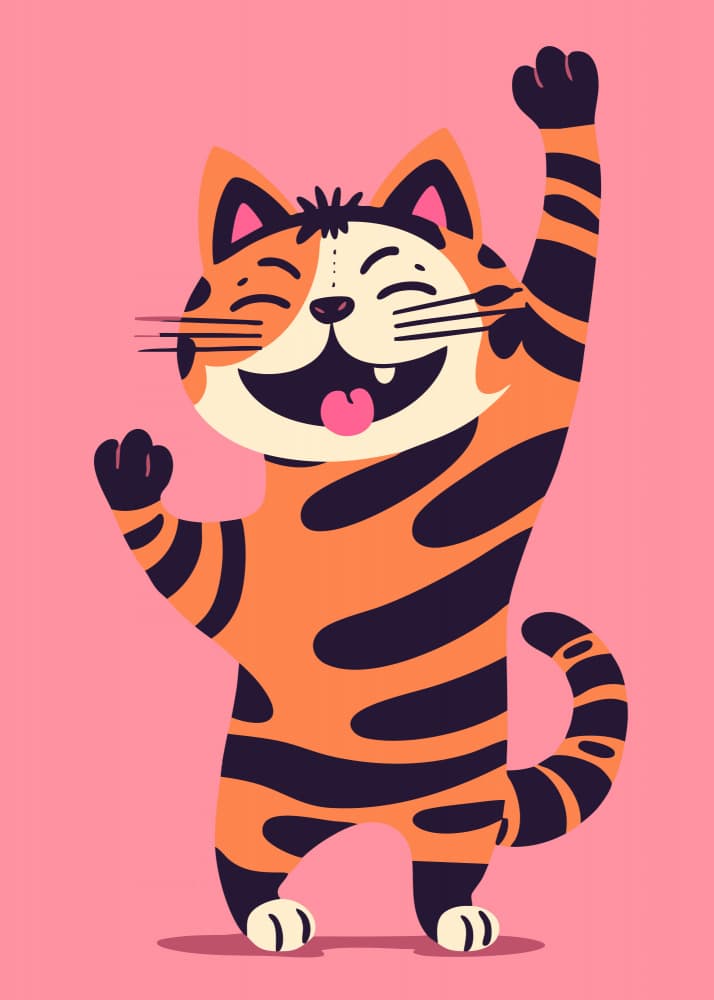 Joyful Cartoon Cat by Andreas Magnusson — canvas wall art