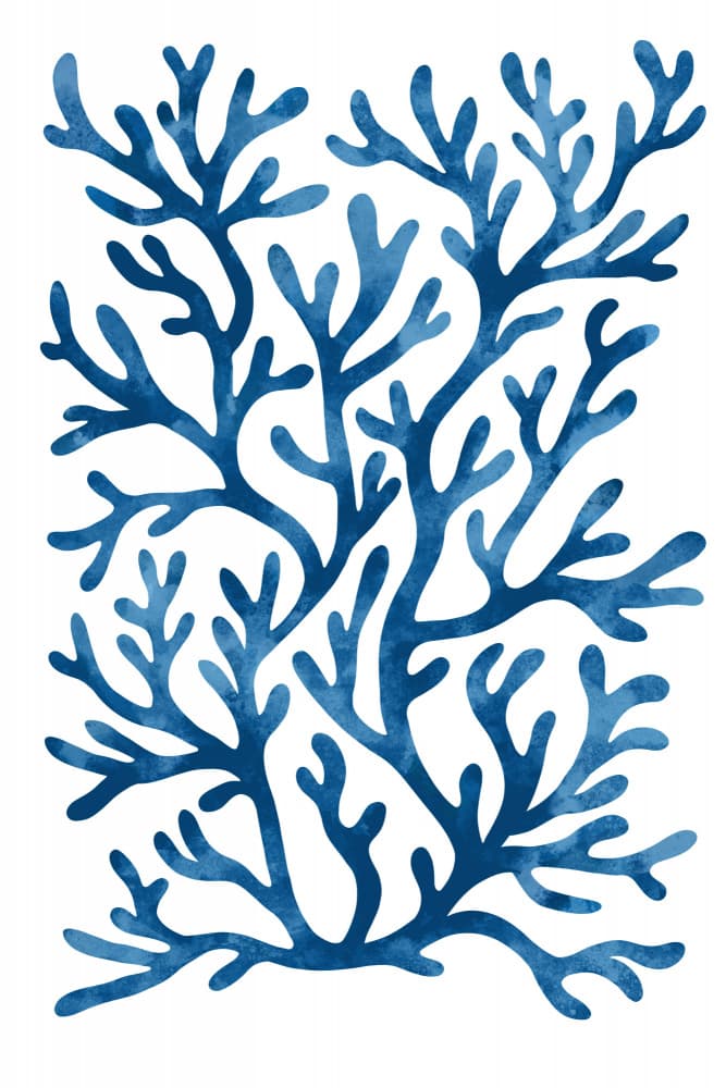 Watercolor Blue Coral by EMELIEmaria — canvas wall art