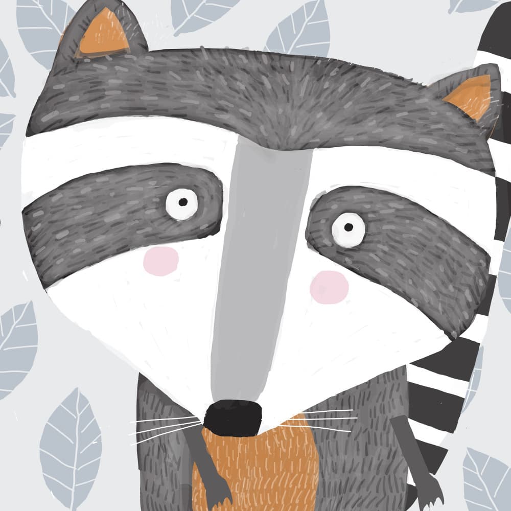 Adorable Woodland Raccoon by Carla Daly — canvas wall art