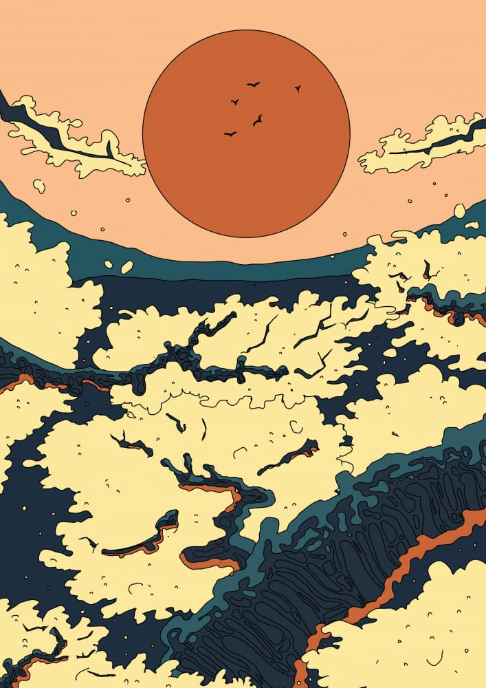 Serene Orange Sunscape by Nicholas — canvas wall art