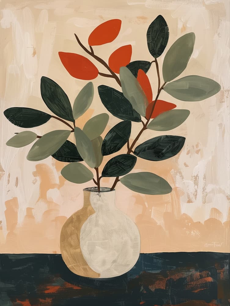 Vibrant Leaves Still Life by SHANDU — canvas wall art