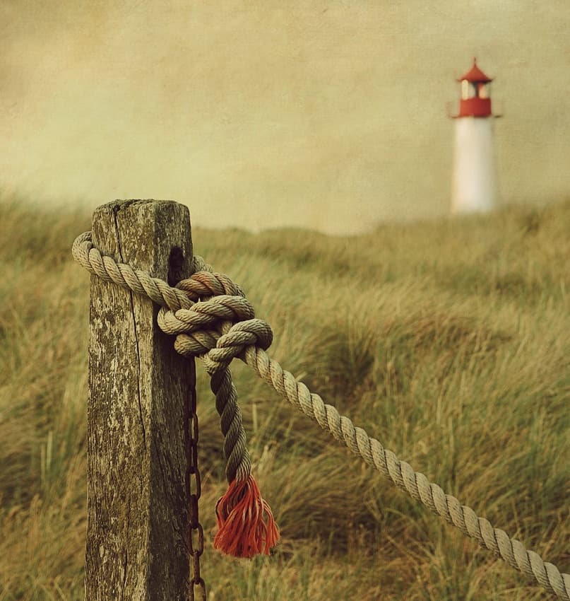 Coastal Rope Lighthouse by Hannes Cmarits — canvas wall art