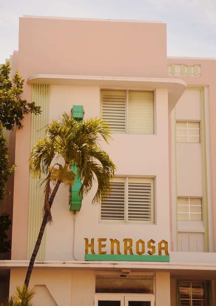 Pink Art Deco Hotel by Del Mundo Imagery — canvas wall art