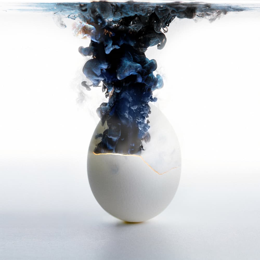 Cracked Egg Ink Flow by Аntonik — canvas wall art