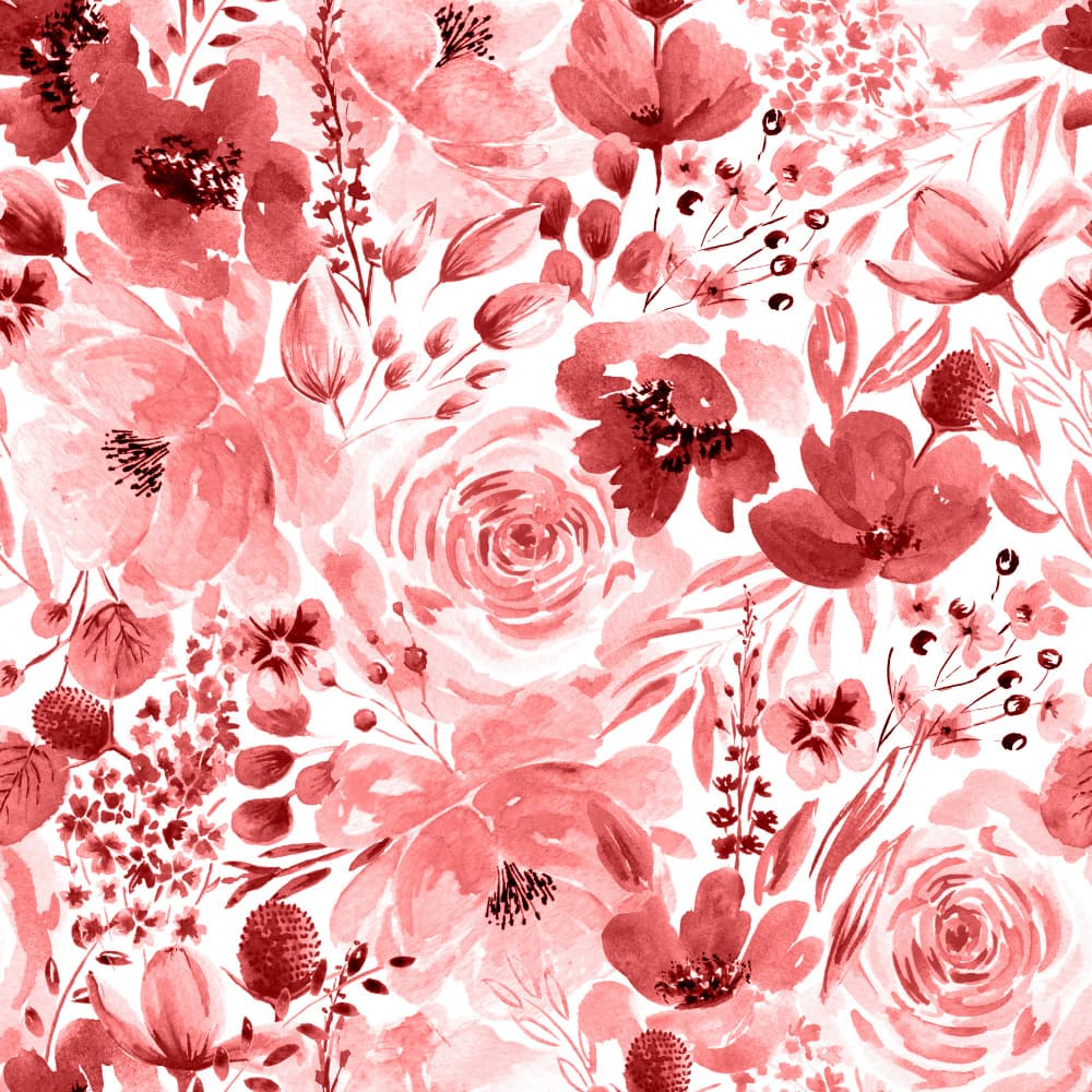 Floral Chaos Watercolor Pattern Red by Anis Illustration — canvas wall art
