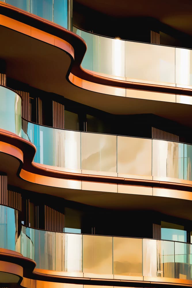 Orange Wave Building by Bruno Flour — canvas wall art