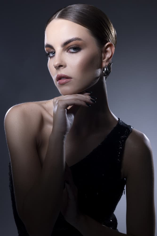 Elegant Gaze Portrait by Farid Kazamil — canvas wall art
