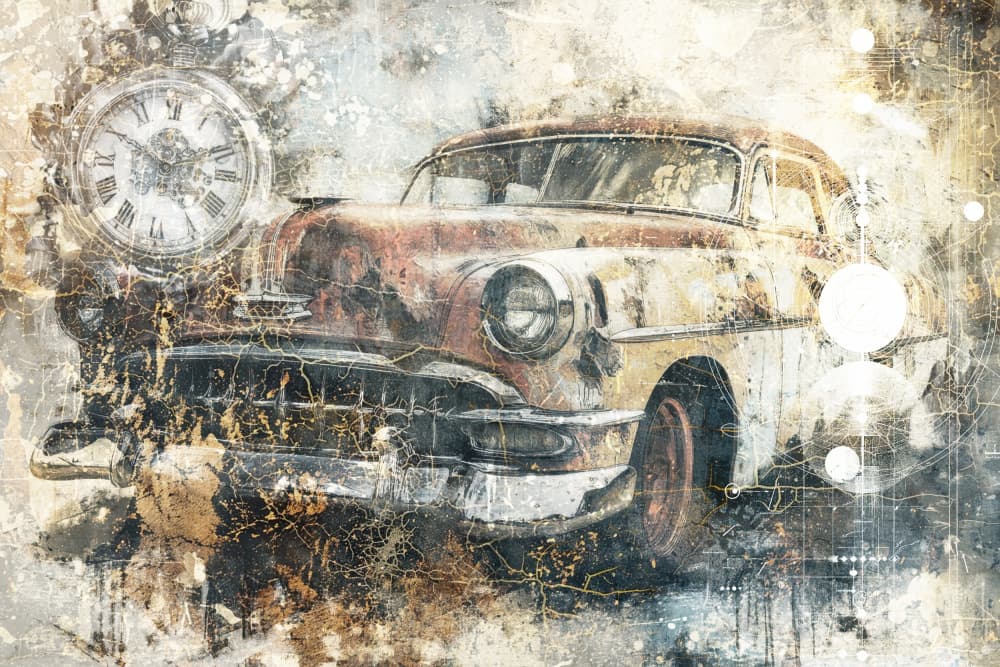 Vintage Car Time by Rafal Kulik — canvas wall art