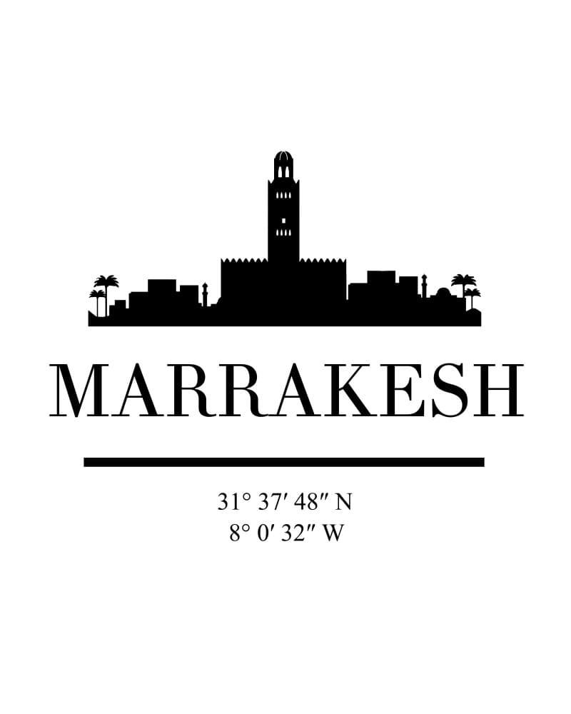 Marrakesh City Skyline by Emiliano Deificus — canvas wall art