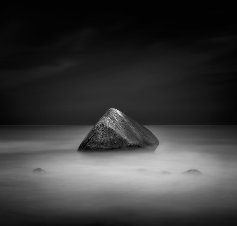 Solitary Ocean Rock by JG.Heckelmann — canvas wall art