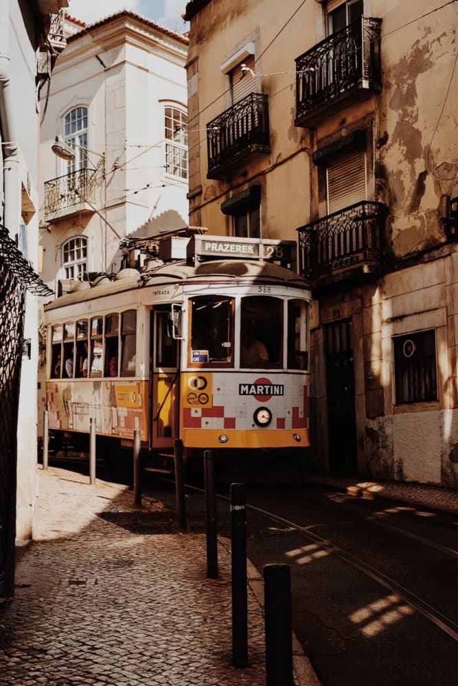 Vintage Lisbon Tram by Del Mundo Imagery — canvas wall art