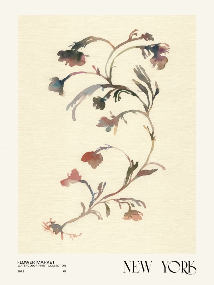 Watercolor print collection. Flower market - New York by NKTN — canvas wall art