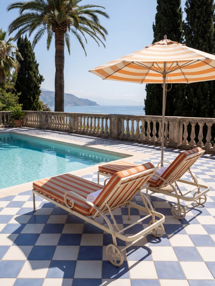Poolside Ocean View by Andreas Magnusson — canvas wall art
