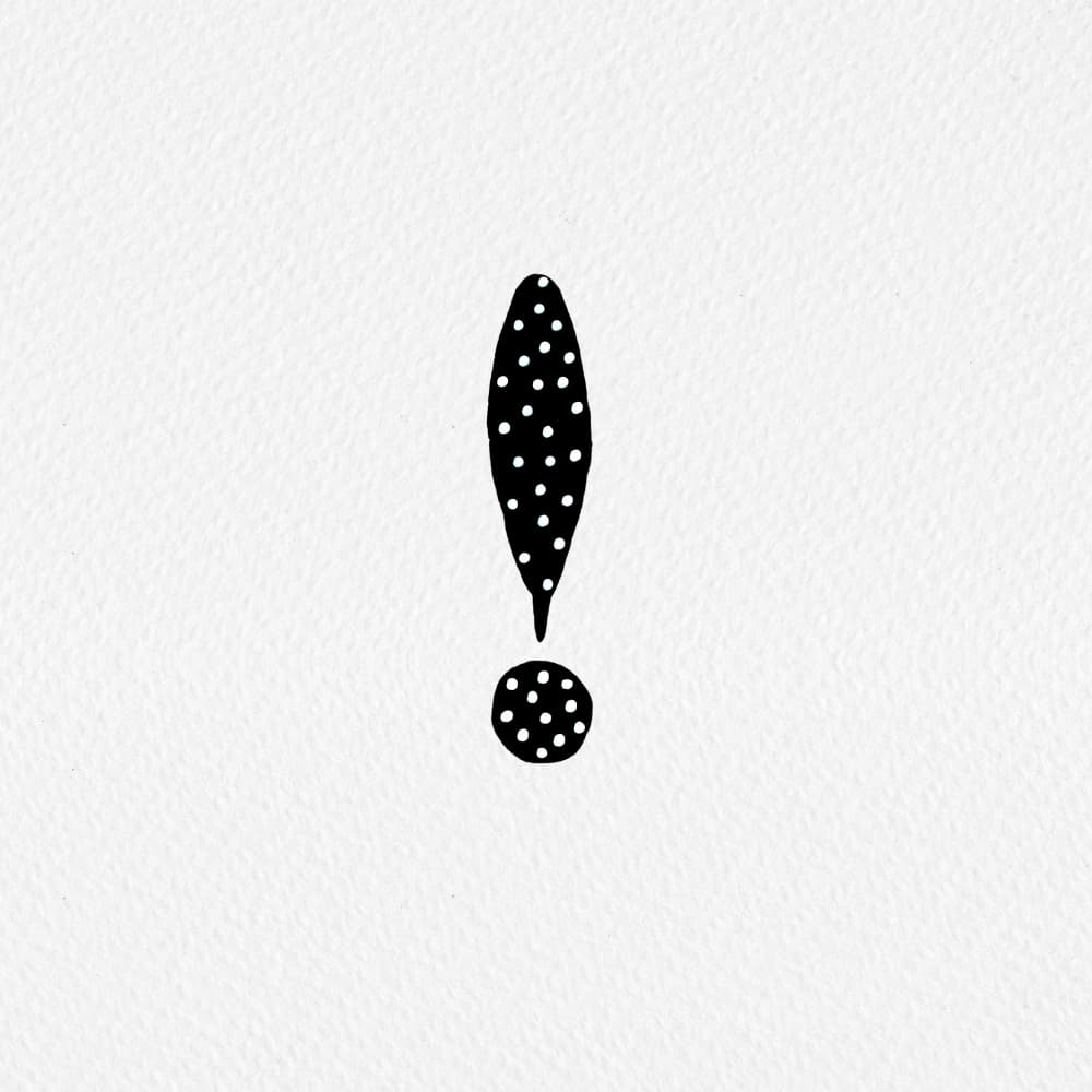 Playful Polka Dot Exclamation by Michele Channell — canvas wall art