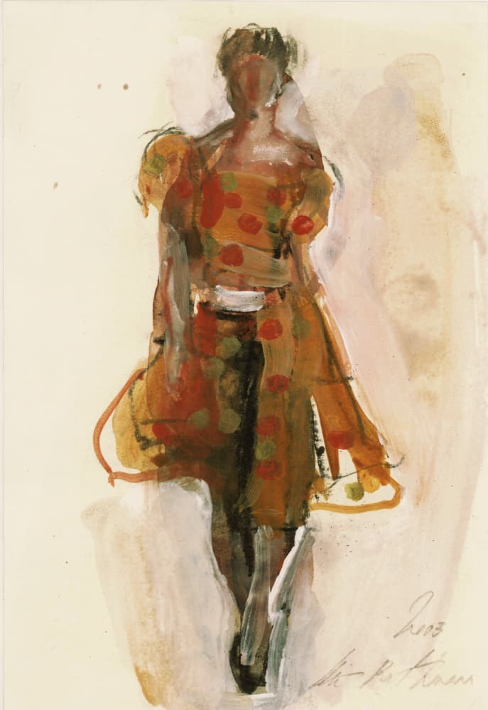 Polka Dot Fashion Walk by Ute Rathmann — canvas wall art