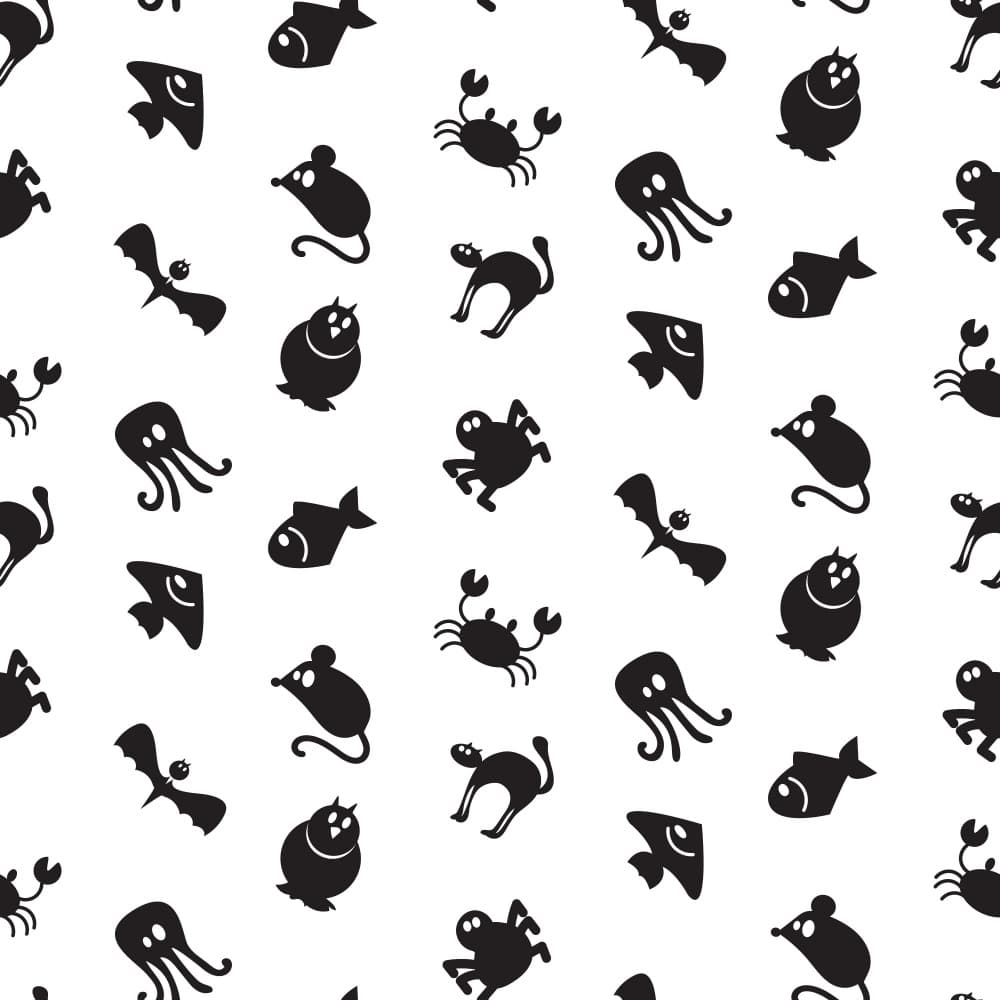 Cute Animal Pattern by Marika Barsrsind — canvas wall art