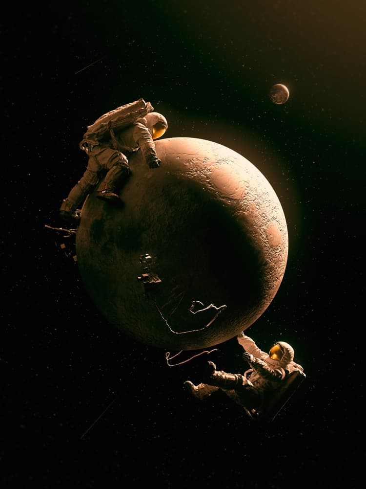 Cosmic Planet Exploration by Nicebleed — canvas wall art