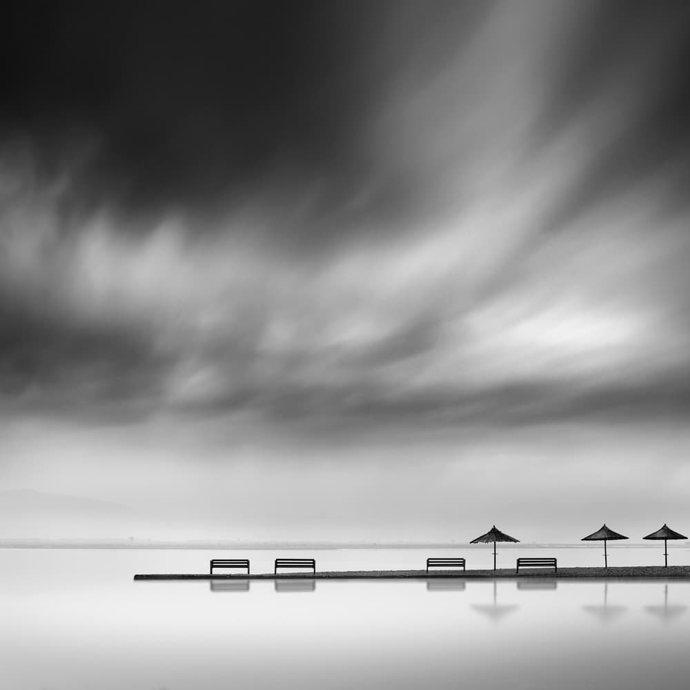 Cloudy Beach Serenity by George Digalakis — canvas wall art