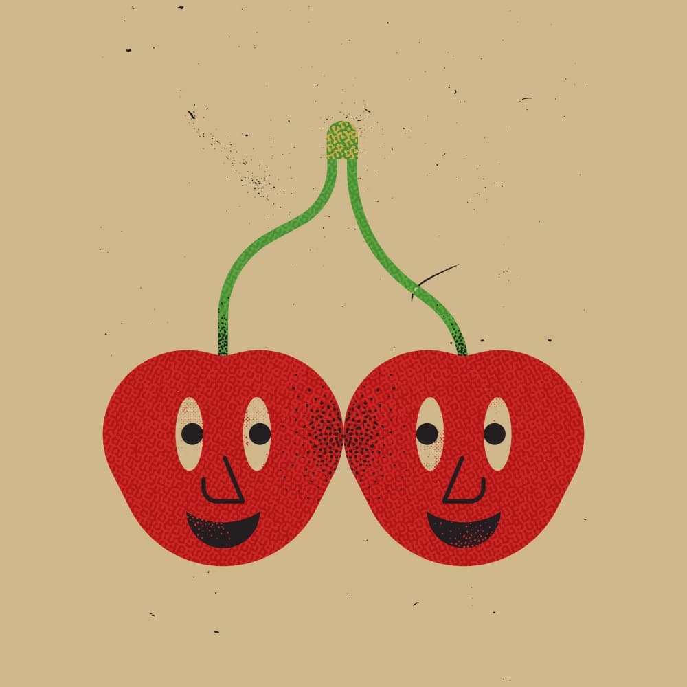 Happy Cherries by The Creating Mind — canvas wall art