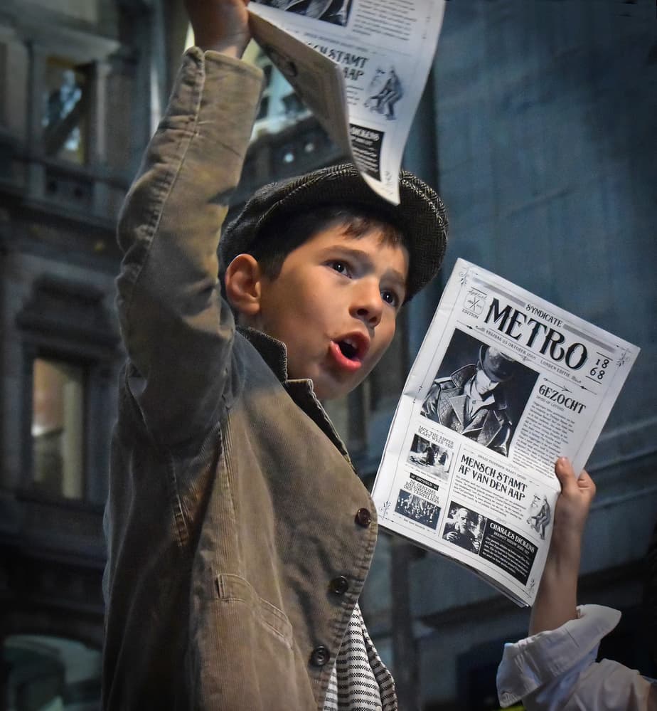 Shouting Newsboy by Lus Joosten — canvas wall art