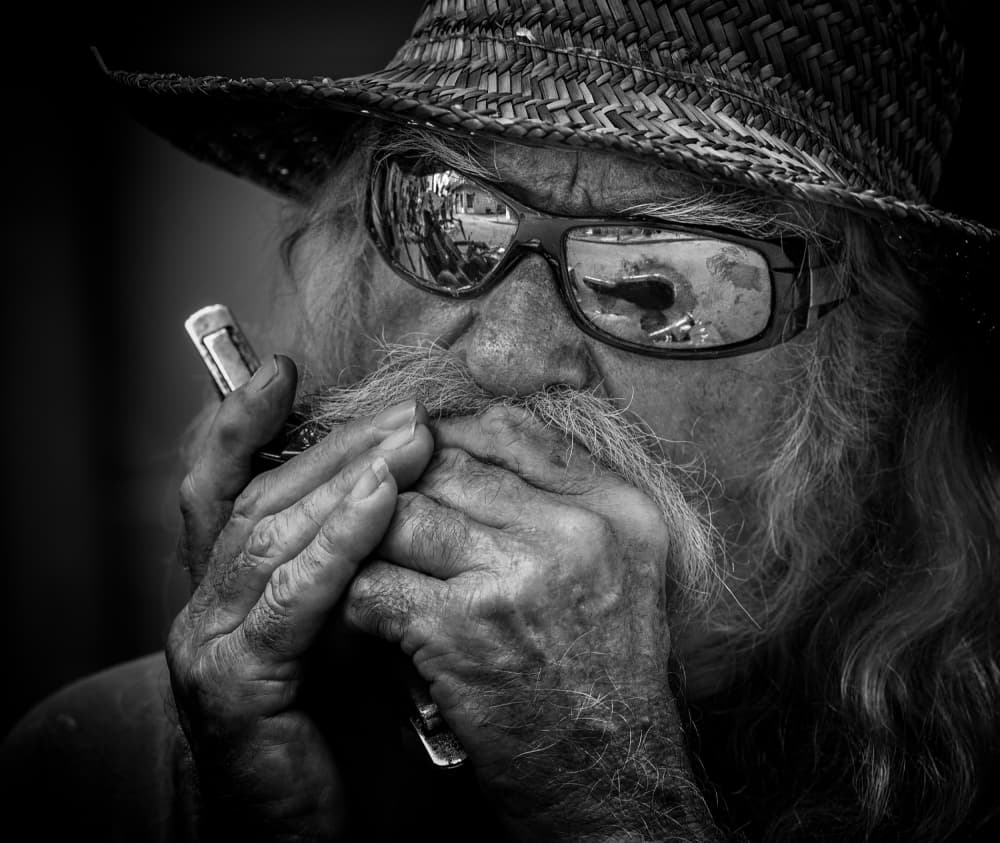 Harmonica Player by Kirk Cypel — canvas wall art
